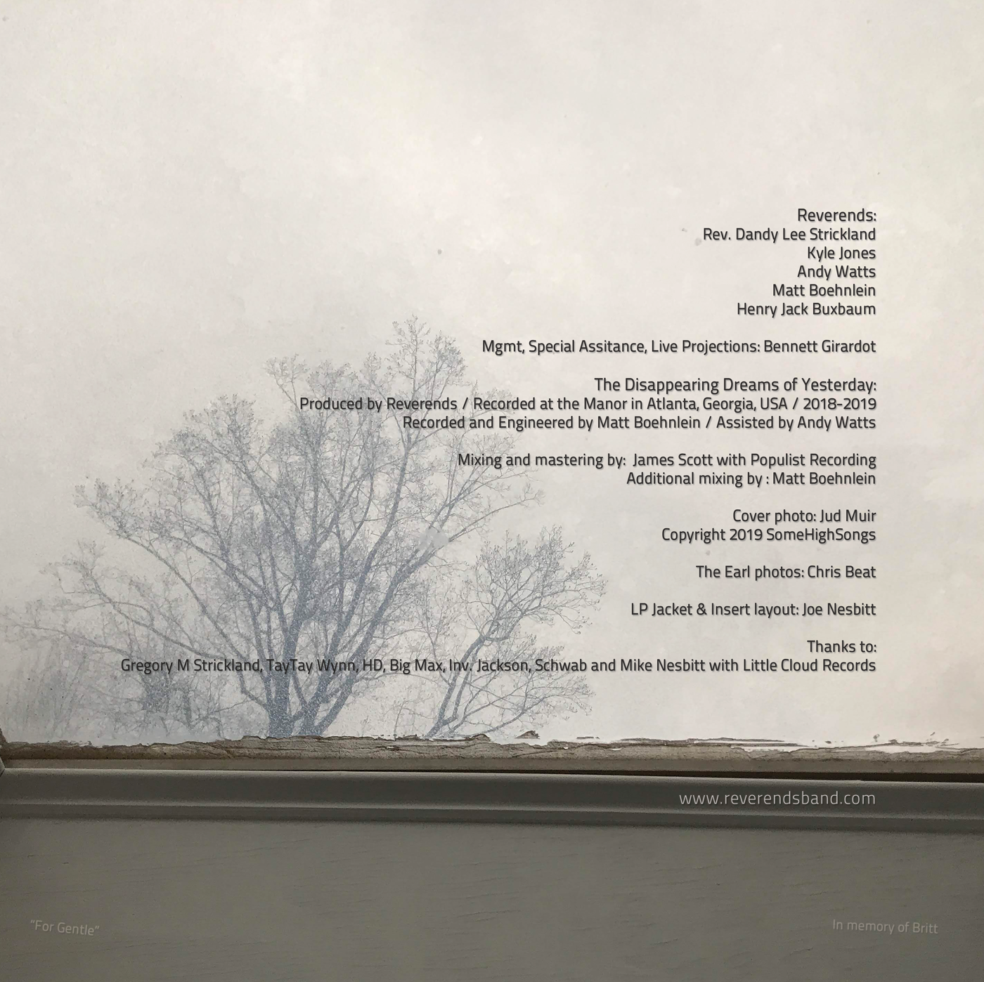 REVERENDS - The Disappearing Dreams of Yesterday